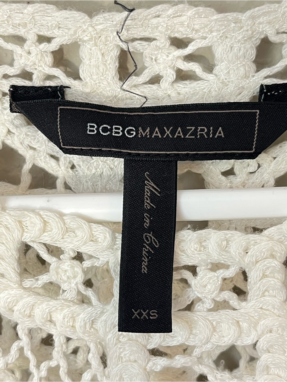BCBGMAXAZRIA Beti Crochet Dress XXS Gardenia Ivory Boho Bridal Beach Mini - Picture 9 of 10